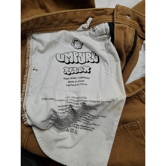 Empyre Relax Baggy Jeans Men’s 32x29 Brown Y2K Skater Pants Embroidered - Picture 9 of 16